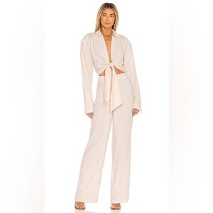 L’Academie the Liana Jumpsuit in Beige, Size XL